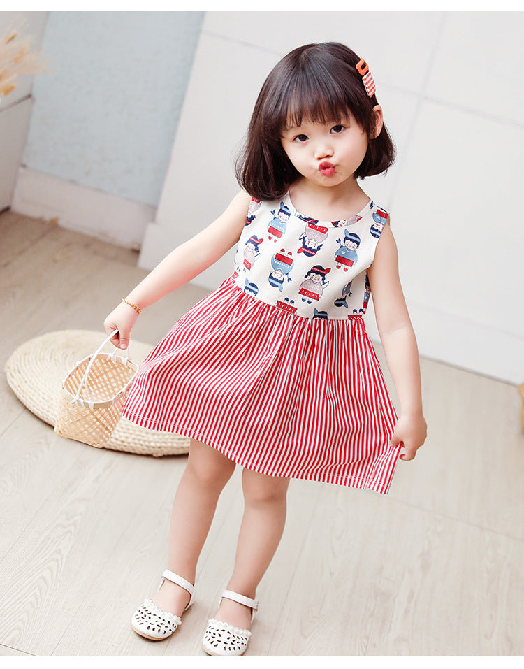 Girl Dress Cotton Summer Kids Clothes Girls Children Flower Dresses Sleeveless Princess Party Outfit Children's Clothing