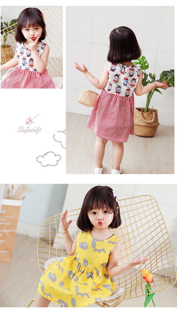 Girl Dress Cotton Summer Kids Clothes Girls Children Flower Dresses Sleeveless Princess Party Outfit Children's Clothing