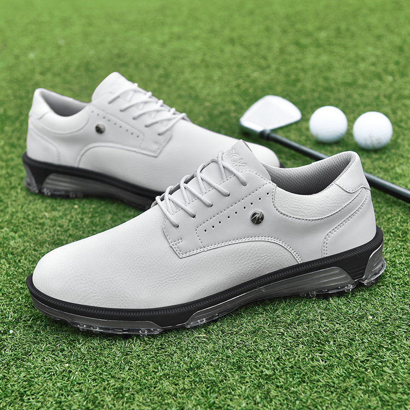 Men's Plus Size Fixed Studs Golf Training British Style Waterproof Sneakers