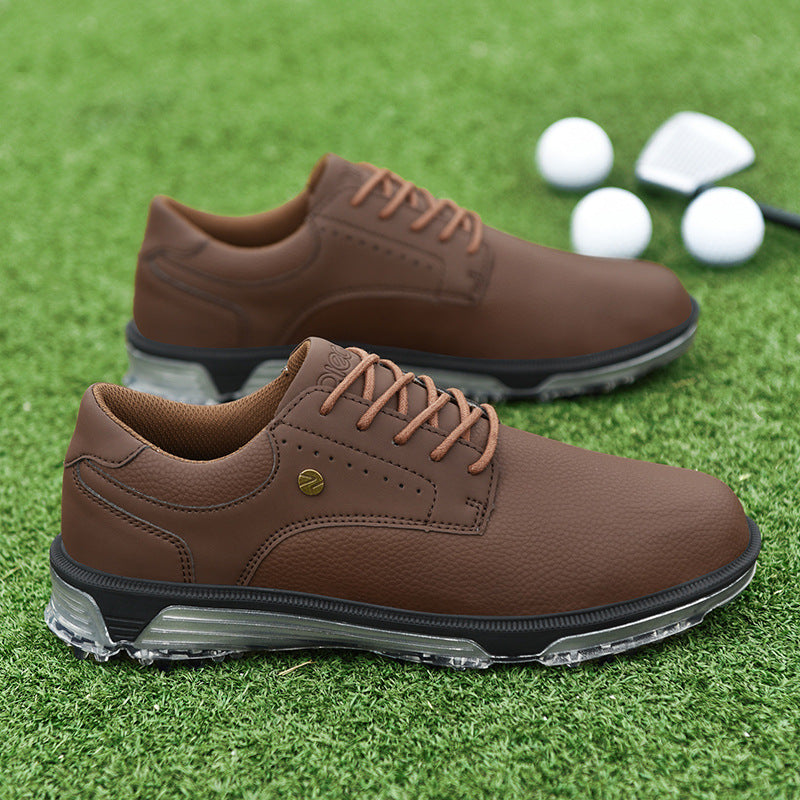 Men's Plus Size Fixed Studs Golf Training British Style Waterproof Sneakers