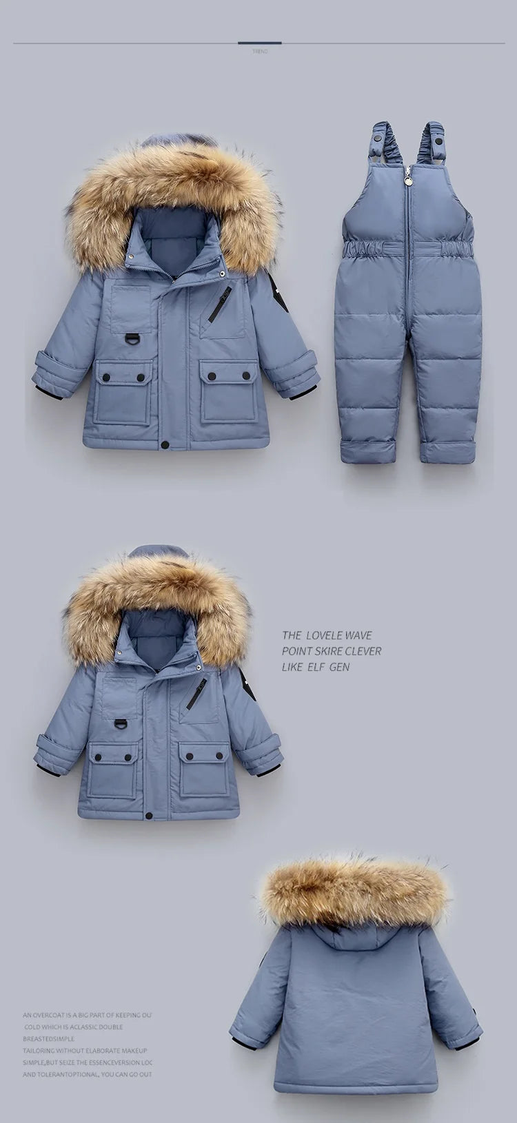 OLEKID 2024 Children Winter Boy Overalls Waterproof Hooded Down Jacket For Girl 1-4 Years Kids Jumpsuit Toddler Baby Clothes Set