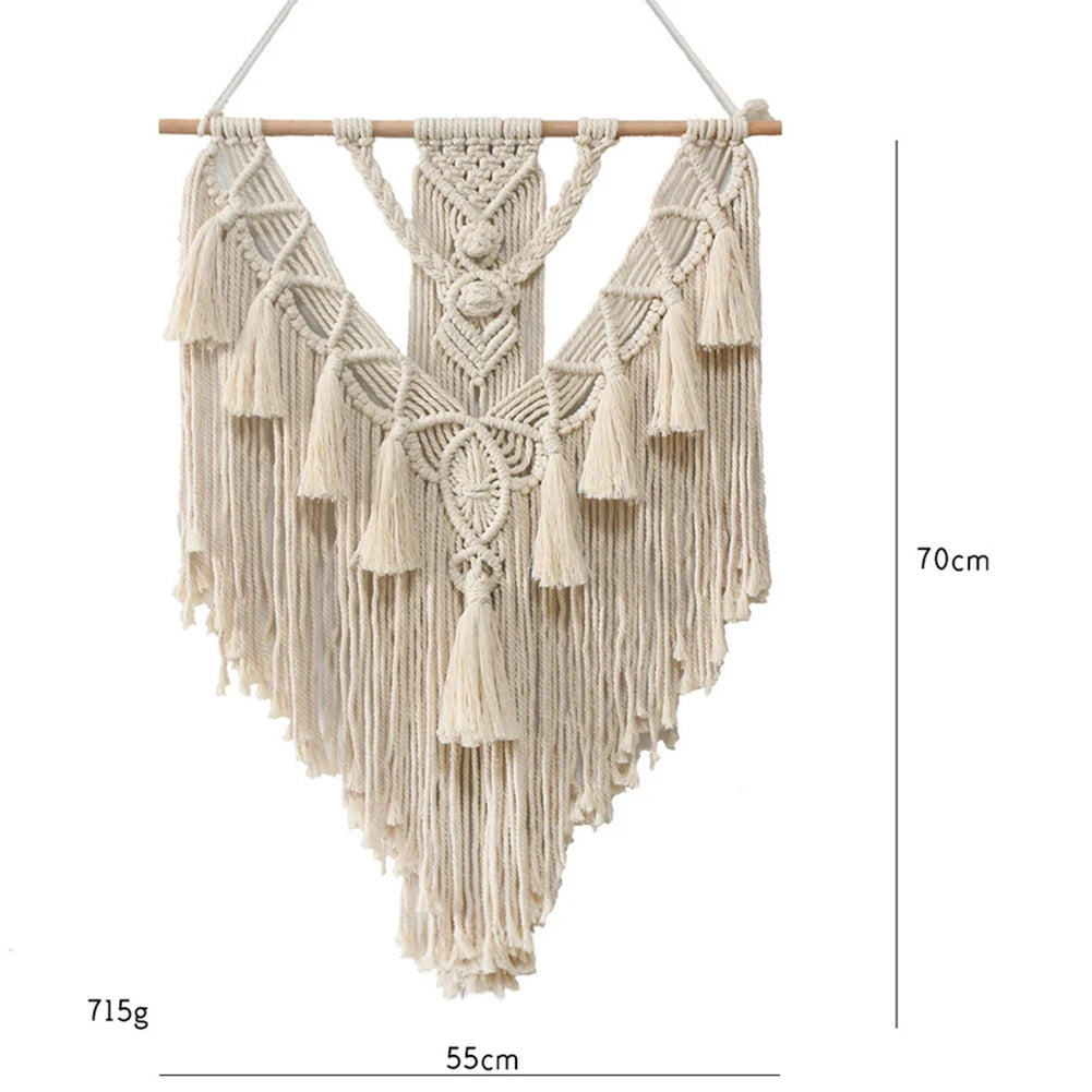 Hand-woven Pendant Macrame Wall Hanging Boho Woven Tapestry Bohemian Crafts Room Decoration Gorgeous Tapestry For Home Decor