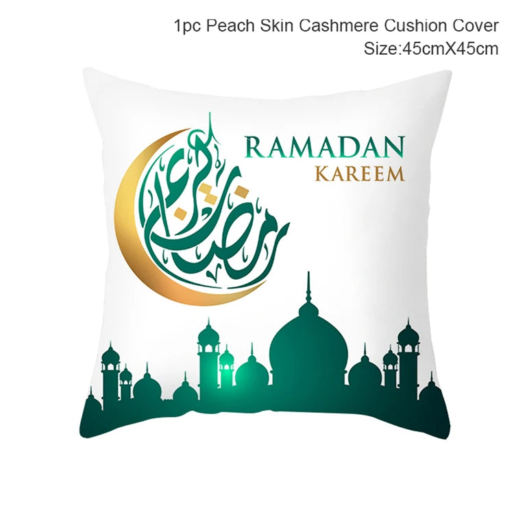 Eid Mubarak Cushion Cover Pillow Case Ramadan Kareem Decoration For Home 2025 Muslim Islam Party Decor Gift Eid Al Adha Supplies