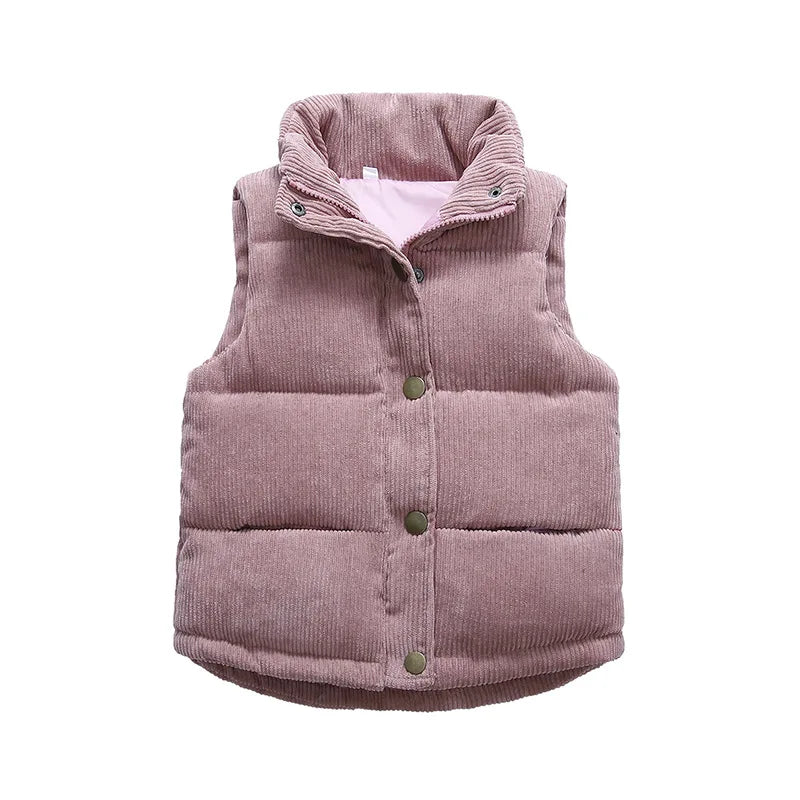 Baby Kids Thick Vests Winter Sleeveless Jacket For Girl Boys Jackets Corduroy Coat Spring Children Cotton Down Jacket Vests