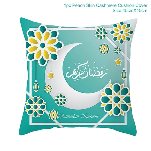 Eid Mubarak Cushion Cover Pillow Case Ramadan Kareem Decoration For Home 2025 Muslim Islam Party Decor Gift Eid Al Adha Supplies