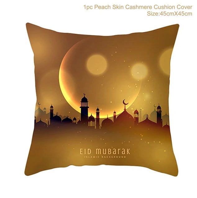 Eid Mubarak Cushion Cover Pillow Case Ramadan Kareem Decoration For Home 2025 Muslim Islam Party Decor Gift Eid Al Adha Supplies