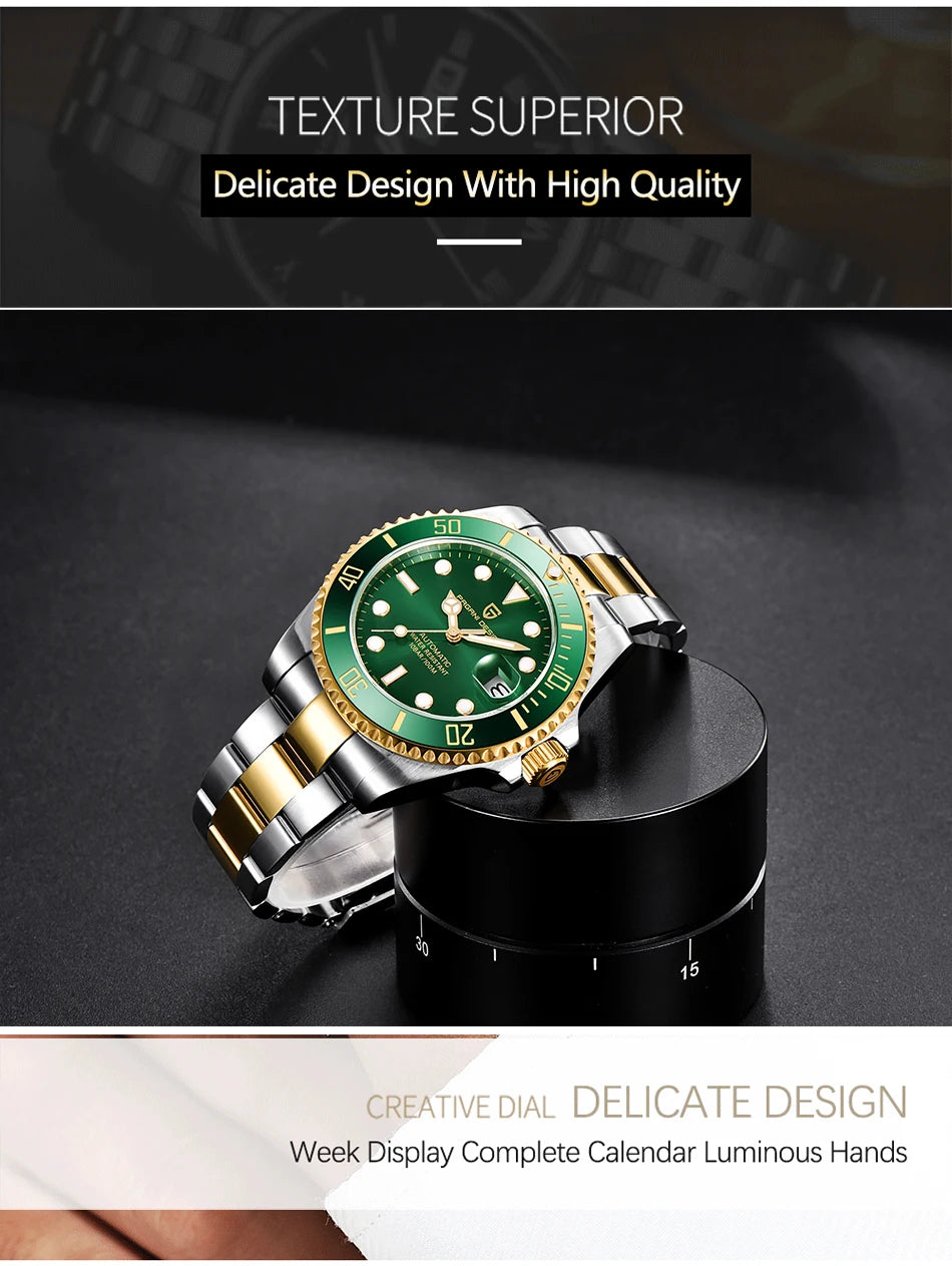 PAGANI DESIGN NH35 Watch for Men Luxury Sapphire Glass Waterproof Mechanical Wristwatch Stainless Steel Men's Automatic Watch