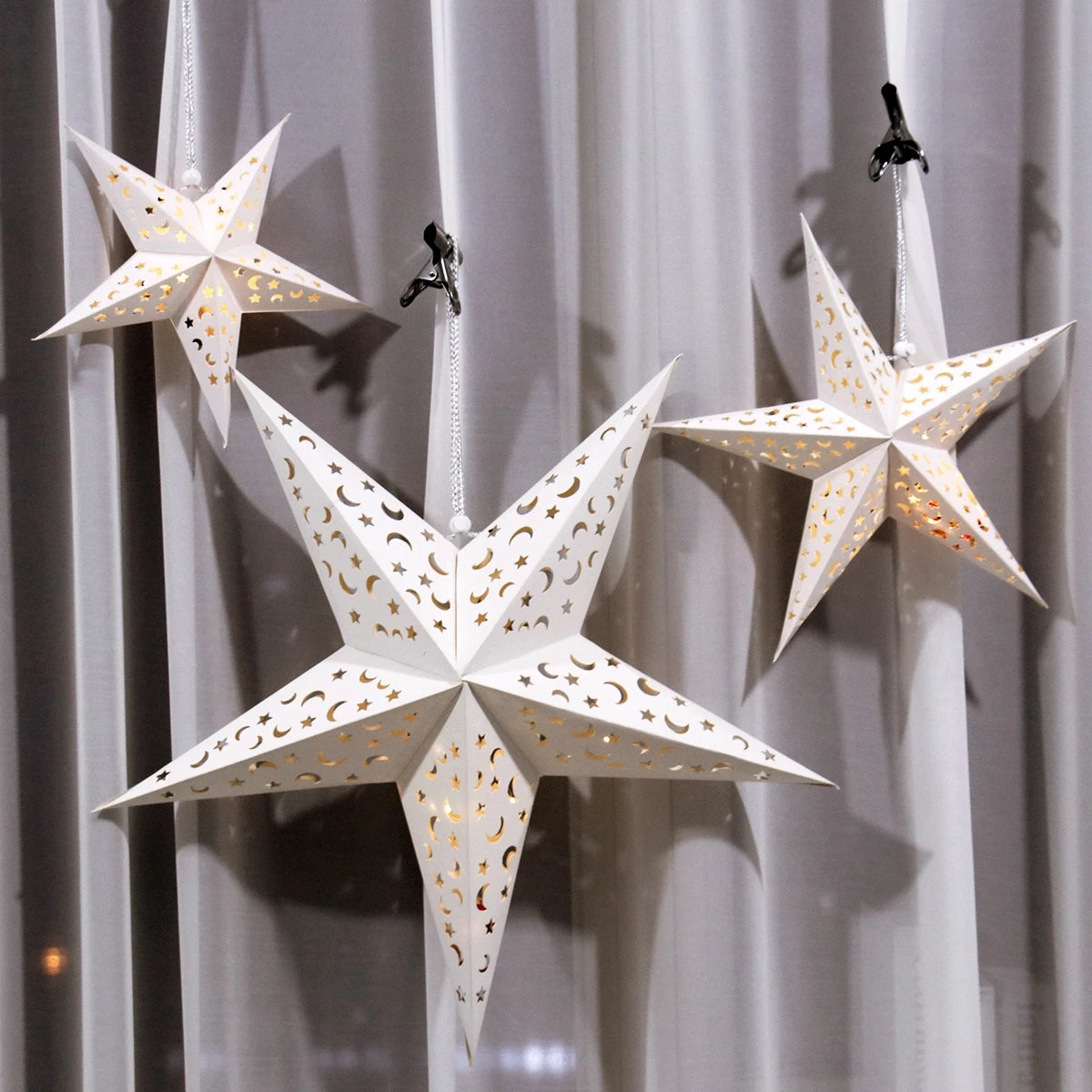 Eid Mubarak Hollow Star Hanging Pendant Ramadan Decoration For Home 2025 Islam Muslim Party Eid Al Adha Kareem Light Gifts