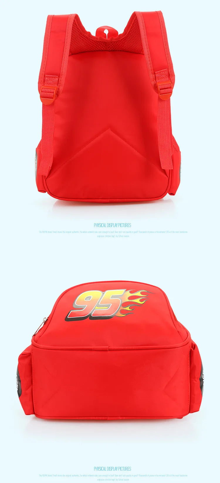 Disney  car children's bag kindergarten  boy safety backpack primary school students 3-6 years old