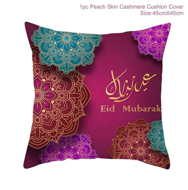 Eid Mubarak Cushion Cover Pillow Case Ramadan Kareem Decoration For Home 2025 Muslim Islam Party Decor Gift Eid Al Adha Supplies