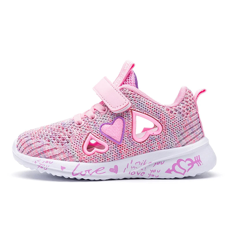 New Children Mesh Casual Shoes Girl Sneakers Kids Sport Footwear Kids Shoes for Girls Light Shoes Pink Flat Shoes Student Summer