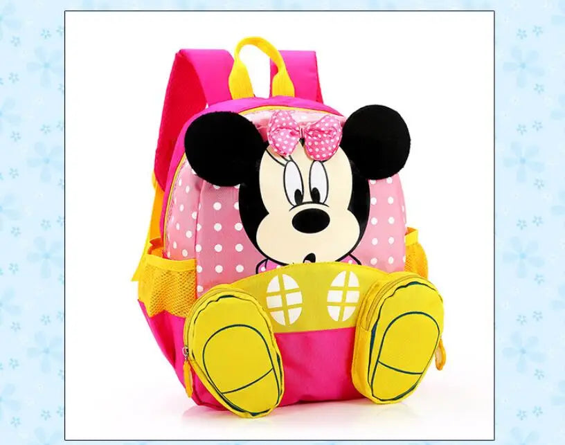 Disney Fashion Backpack For Boys Girls Mickey Minnie Kindergarten School Bags Kids Small Travel 3-5-6Yearls Old Mochila Escolar