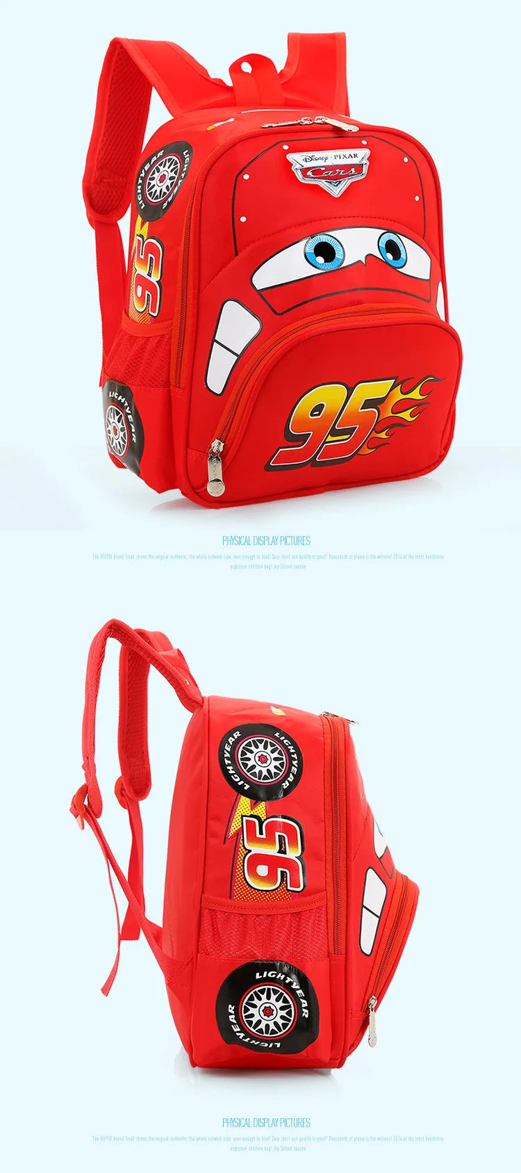 Disney  car children's bag kindergarten  boy safety backpack primary school students 3-6 years old