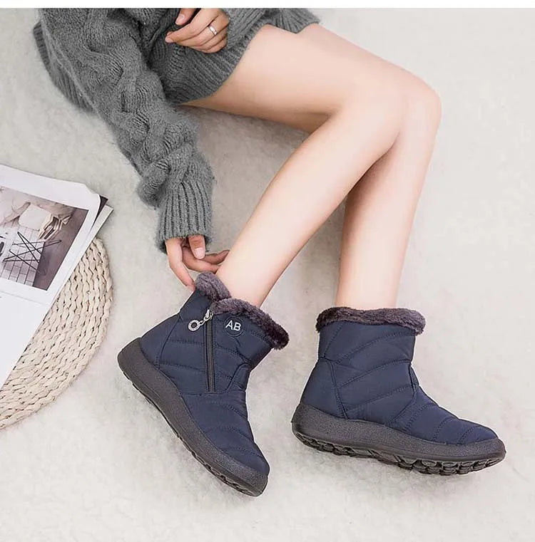 Snow Women Boots Comfortable Women's Boots Waterproof Women Shoes Zipper Shoes Woman Soft Fur Women's Winter Boots Botas Mujer