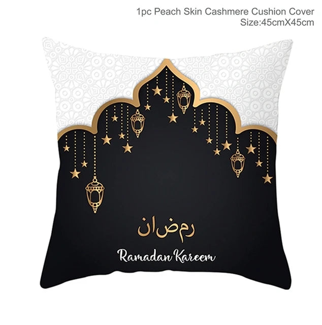 Eid Mubarak Cushion Cover Pillow Case Ramadan Kareem Decoration For Home 2025 Muslim Islam Party Decor Gift Eid Al Adha Supplies