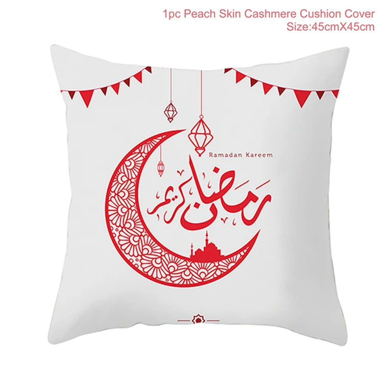 Eid Mubarak Cushion Cover Pillow Case Ramadan Kareem Decoration For Home 2025 Muslim Islam Party Decor Gift Eid Al Adha Supplies