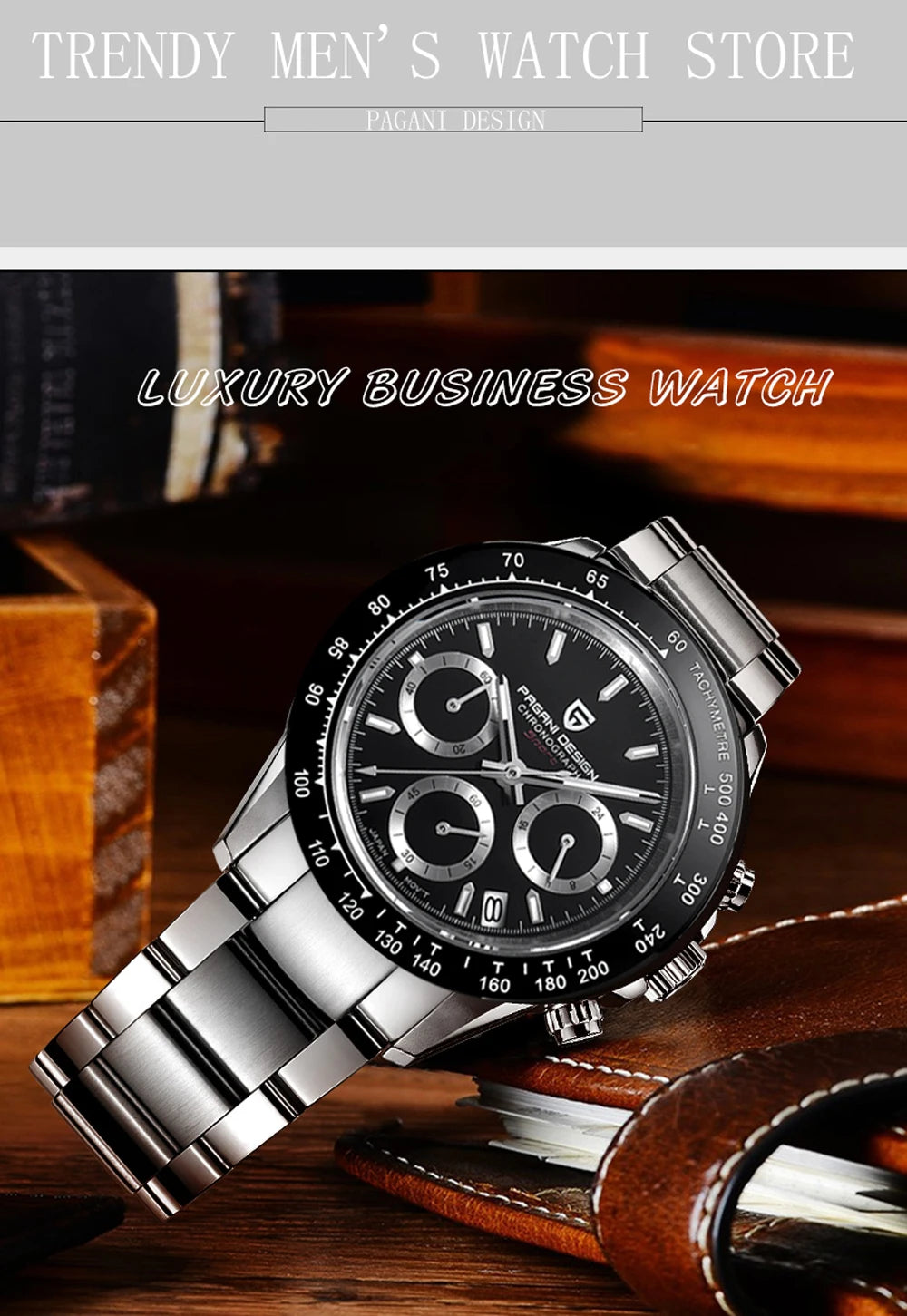 PAGANI DESIGN 2024 New Mens Watches Quartz Business Watch Men Watches Top Brand Luxury Watch Men Chronograph Vk63 Reloj Hombre ﻿