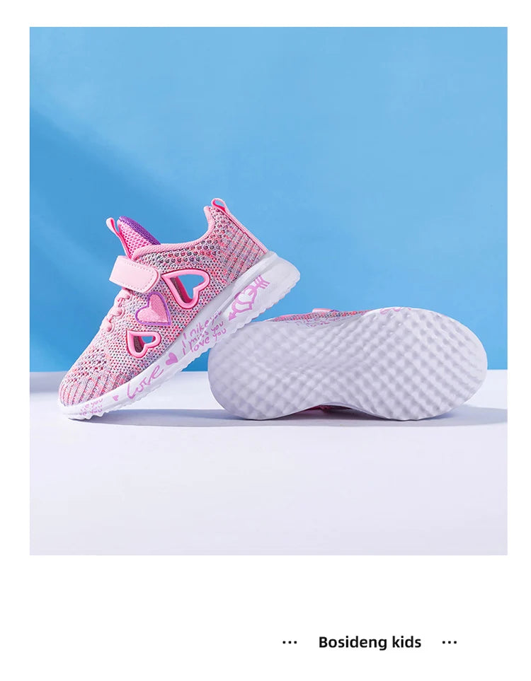 New Children Mesh Casual Shoes Girl Sneakers Kids Sport Footwear Kids Shoes for Girls Light Shoes Pink Flat Shoes Student Summer