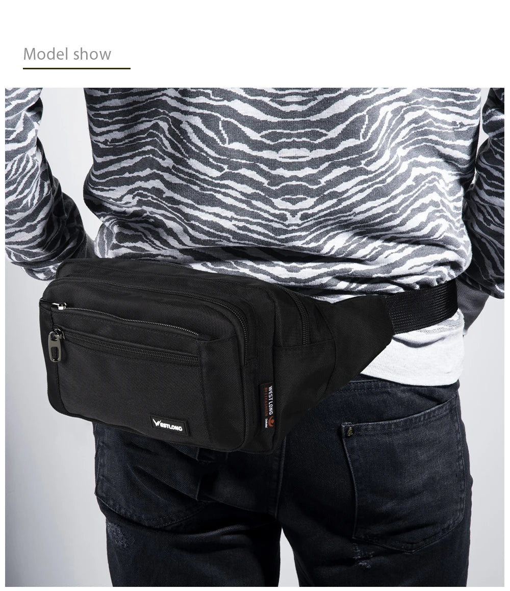 Waist Pack Casual Functional Fashion Men Waterproof Fanny Pack Women Belt Bum Bag Male Phone Wallet Pouch Bags Unisex 98011