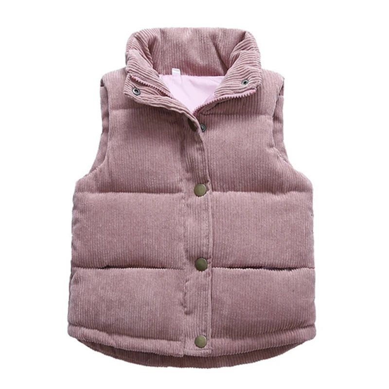 Baby Kids Thick Vests Winter Sleeveless Jacket For Girl Boys Jackets Corduroy Coat Spring Children Cotton Down Jacket Vests