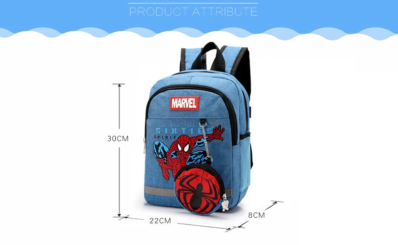 Disney Kids Backpacks For Boys preschool Child Captain America Spider Men Pattern School Bags Teenager Lightweight Cute Knapsack