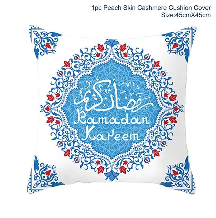 Eid Mubarak Cushion Cover Pillow Case Ramadan Kareem Decoration For Home 2025 Muslim Islam Party Decor Gift Eid Al Adha Supplies