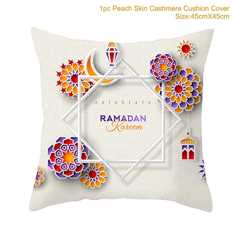 Eid Mubarak Cushion Cover Pillow Case Ramadan Kareem Decoration For Home 2025 Muslim Islam Party Decor Gift Eid Al Adha Supplies