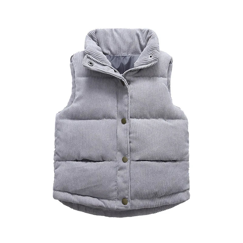 Baby Kids Thick Vests Winter Sleeveless Jacket For Girl Boys Jackets Corduroy Coat Spring Children Cotton Down Jacket Vests