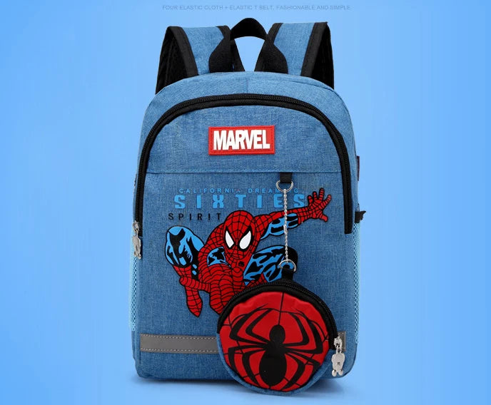 Disney Kids Backpacks For Boys preschool Child Captain America Spider Men Pattern School Bags Teenager Lightweight Cute Knapsack