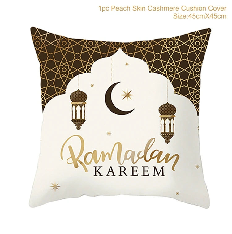 Eid Mubarak Cushion Cover Pillow Case Ramadan Kareem Decoration For Home 2025 Muslim Islam Party Decor Gift Eid Al Adha Supplies