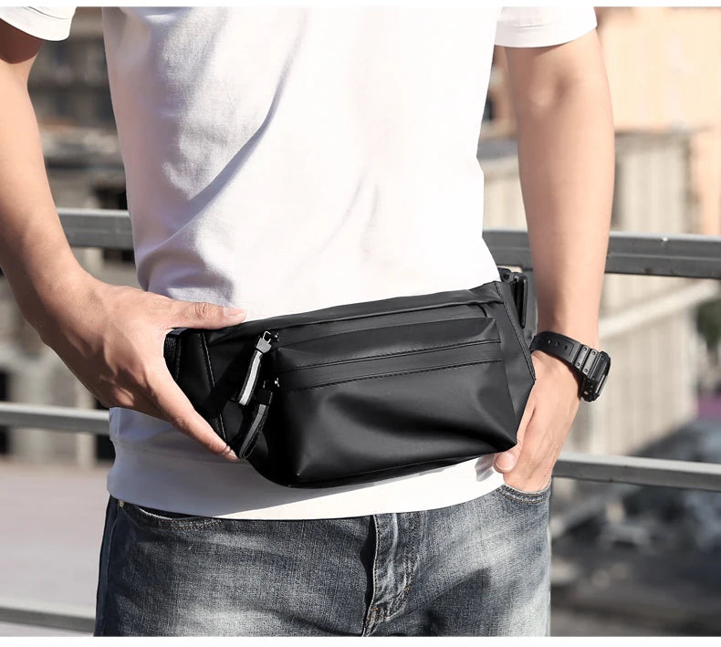 Brand Men Waist Bag Sports Fanny Pack Running Bicycle Chest Bag Male Sling Crossbody Bag Casual Hip Belt Bag Male Waist Packs