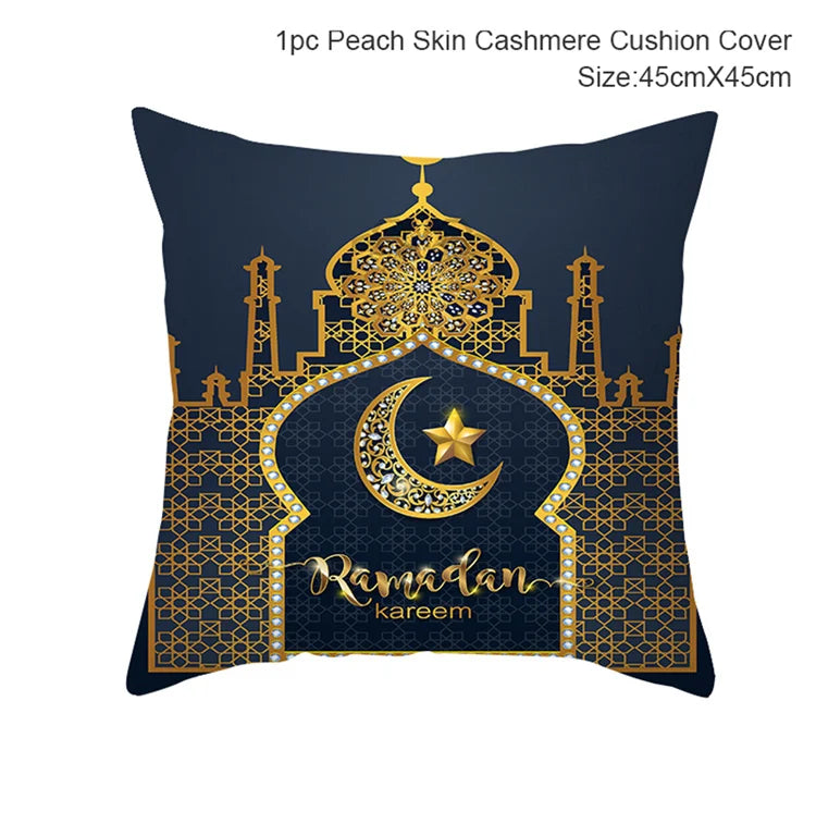 Eid Mubarak Cushion Cover Pillow Case Ramadan Kareem Decoration For Home 2025 Muslim Islam Party Decor Gift Eid Al Adha Supplies