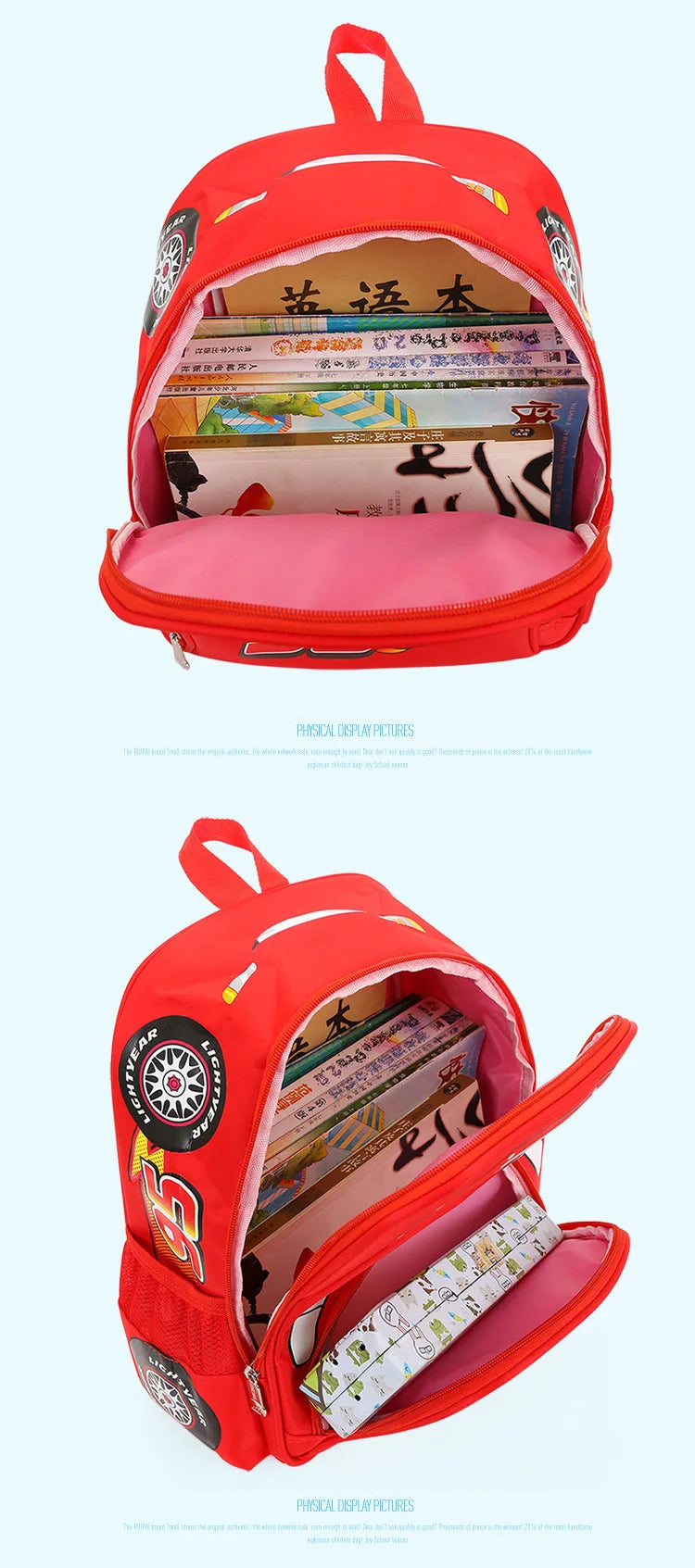 Disney  car children's bag kindergarten  boy safety backpack primary school students 3-6 years old