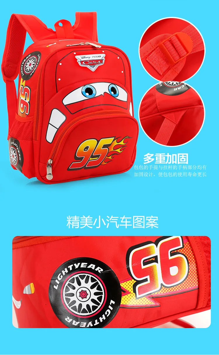 Disney  car children's bag kindergarten  boy safety backpack primary school students 3-6 years old