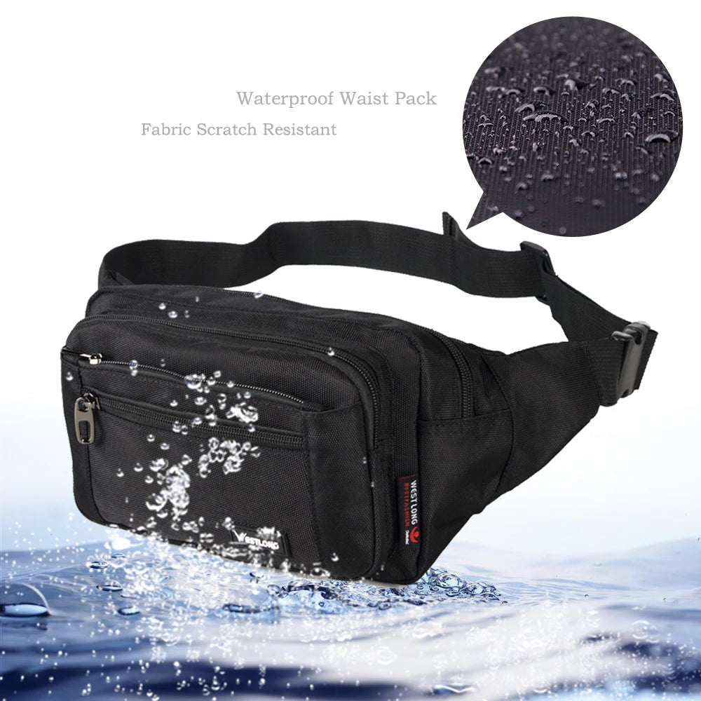 Waist Pack Casual Functional Fashion Men Waterproof Fanny Pack Women Belt Bum Bag Male Phone Wallet Pouch Bags Unisex 98011