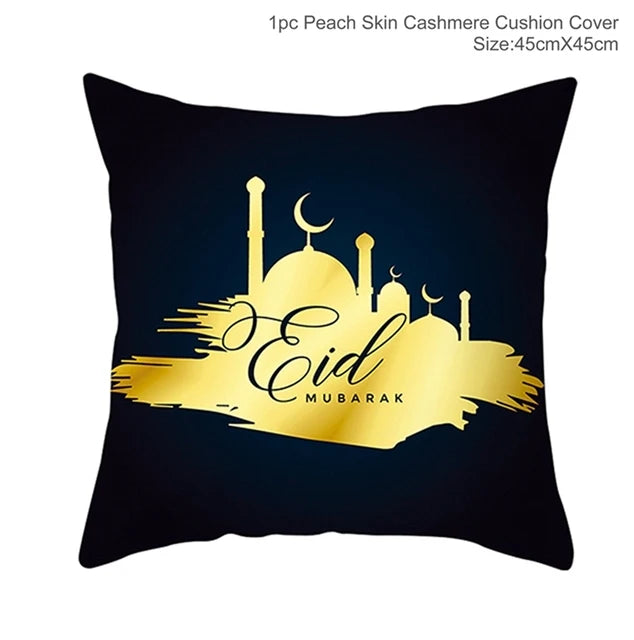 Eid Mubarak Cushion Cover Ramadan Decoration For Home 2025 Muslim Party Decor Islam Gifts Eid Al Adha Ramadan Kareem Pillow Case