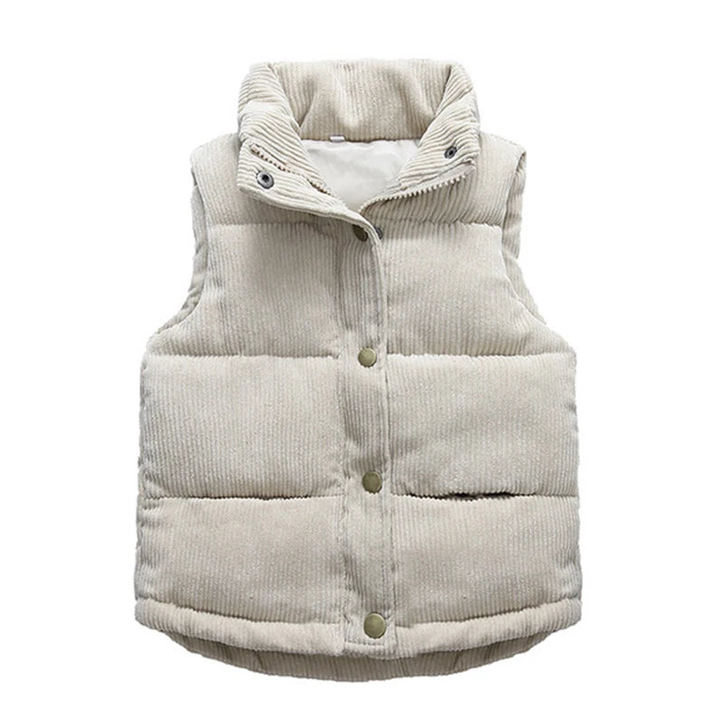 Baby Kids Thick Vests Winter Sleeveless Jacket For Girl Boys Jackets Corduroy Coat Spring Children Cotton Down Jacket Vests