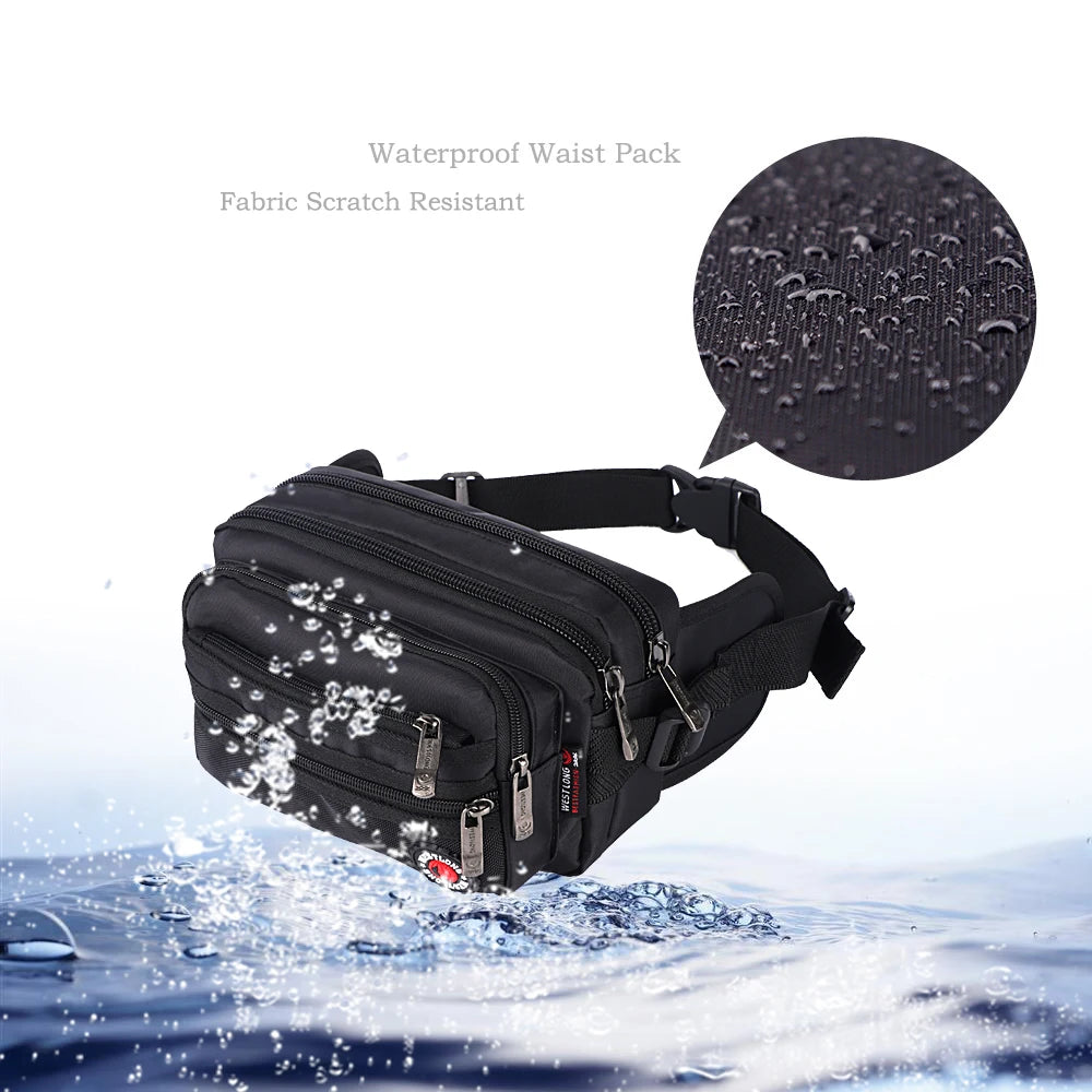 Waist Pack Casual Functional Fashion Men Waterproof Fanny Pack Women Belt Bum Bag Male Phone Wallet Pouch Bags Unisex 98011