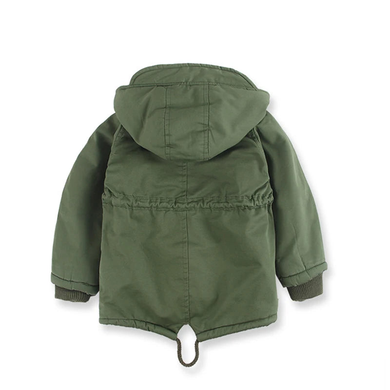 Children Winter Fleece Outdoor Jackets for Boys Hooded Warm Kids Boy Outerwear Windbreaker Autumn Casual Baby Boy Coats Clothing