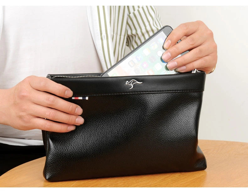 Luxury Brand Business Men Wallet Leather Man Clutch Bag Coins Pocket Purse Casual Envelope Long Wallets Male Handy Bag For IPAD