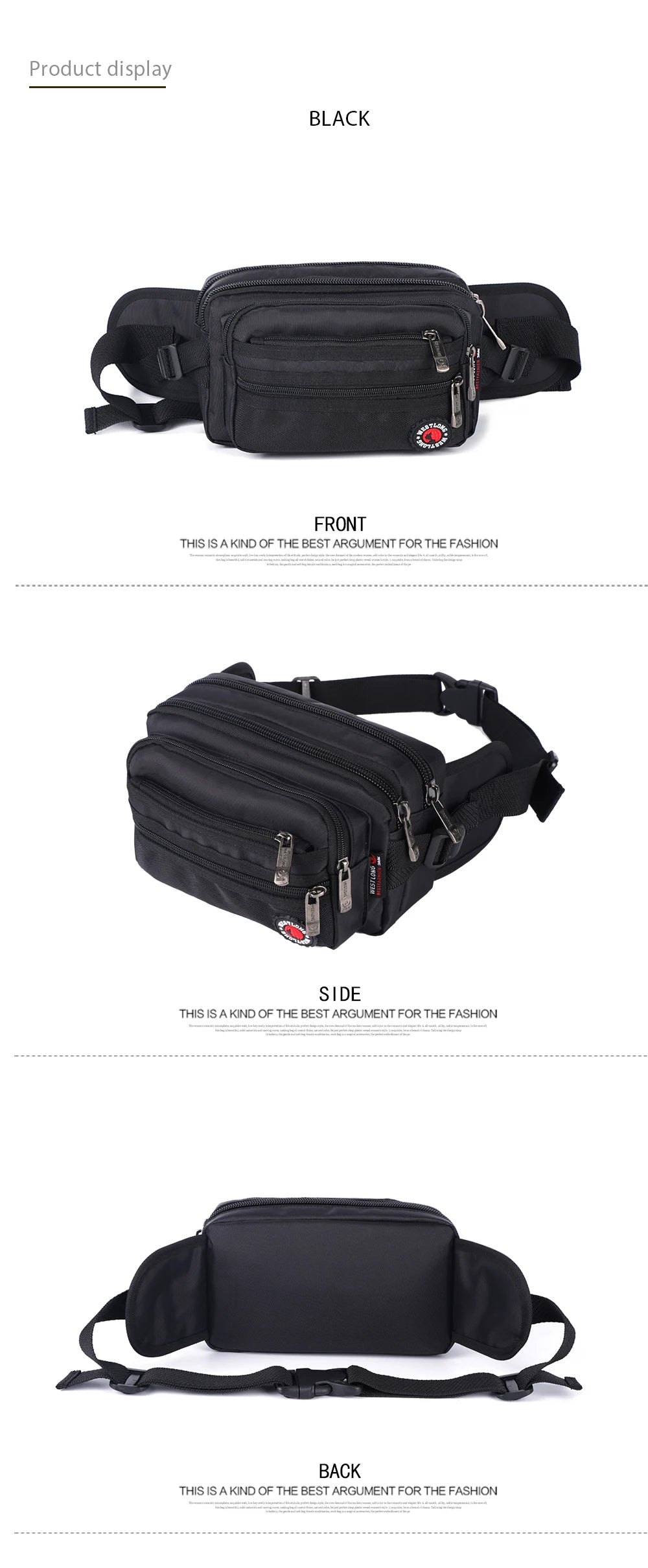 Waist Pack Casual Functional Fashion Men Waterproof Fanny Pack Women Belt Bum Bag Male Phone Wallet Pouch Bags Unisex 98011