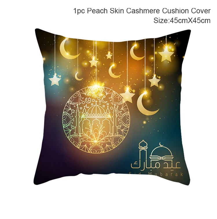 Eid Mubarak Cushion Cover Ramadan Decoration For Home 2025 Muslim Party Decor Islam Gifts Eid Al Adha Ramadan Kareem Pillow Case