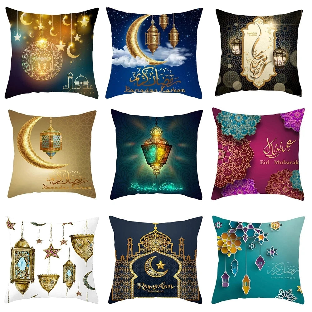 Eid Mubarak Cushion Cover Ramadan Decoration For Home 2025 Muslim Party Decor Islam Gifts Eid Al Adha Ramadan Kareem Pillow Case