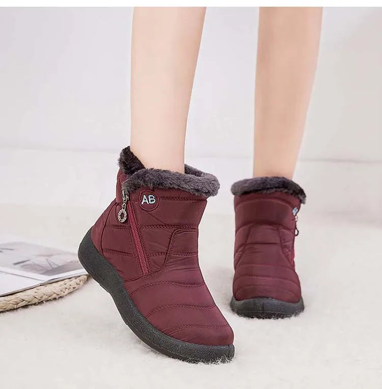 Snow Women Boots Comfortable Women's Boots Waterproof Women Shoes Zipper Shoes Woman Soft Fur Women's Winter Boots Botas Mujer