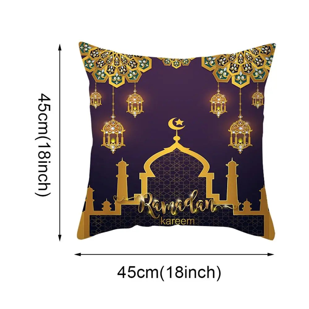 Eid Mubarak Cushion Cover Ramadan Decoration For Home 2025 Muslim Party Decor Islam Gifts Eid Al Adha Ramadan Kareem Pillow Case