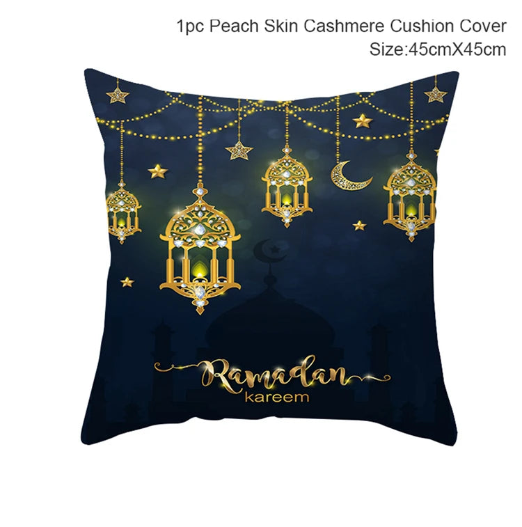 Eid Mubarak Cushion Cover Pillow Case Ramadan Kareem Decoration For Home 2025 Muslim Islam Party Decor Gift Eid Al Adha Supplies