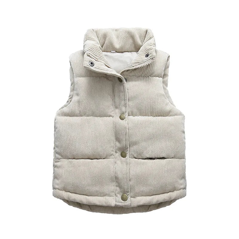 Baby Kids Thick Vests Winter Sleeveless Jacket For Girl Boys Jackets Corduroy Coat Spring Children Cotton Down Jacket Vests