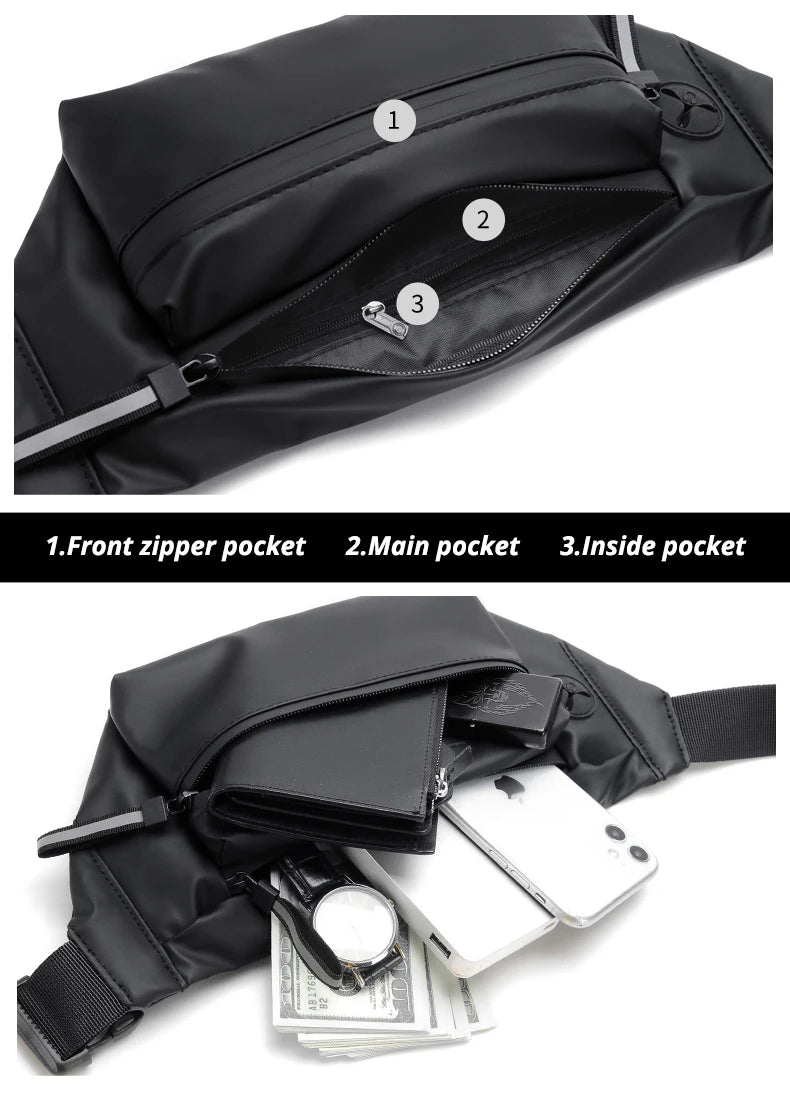 Brand Men Waist Bag Sports Fanny Pack Running Bicycle Chest Bag Male Sling Crossbody Bag Casual Hip Belt Bag Male Waist Packs