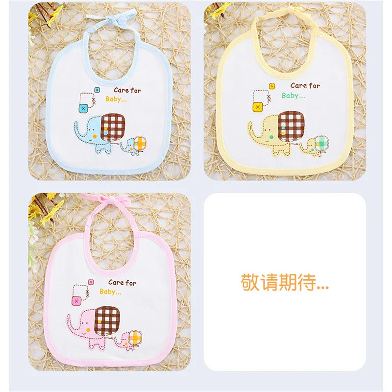 5PCS Baby Bibs Cotton Waterproof Bib Children Feeding Clothes Protection Kids Toddler Scarf for Newborns Boys Girls Accessories