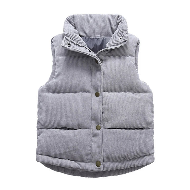 Baby Kids Thick Vests Winter Sleeveless Jacket For Girl Boys Jackets Corduroy Coat Spring Children Cotton Down Jacket Vests